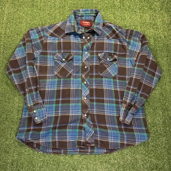 Wrangler Other - Vintage 90's Wrangler Pearlsnap Flannel Shirt
